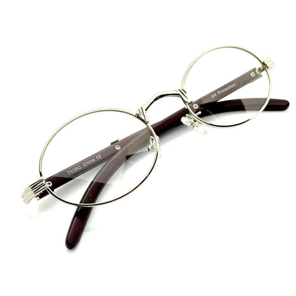 Luxury Narrow Rimless Wire Frame Oval Unisex Trendy Retro Vintage 90's Frameless